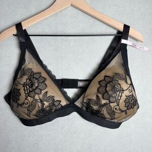 Daisy Fuentes Black Floral Mesh Bralette